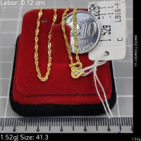 Emas 916,Rantai Leher Giler Padu 0.12cm Design:8044<Z028M>DSPLB(YT)-Size: 41.3cm