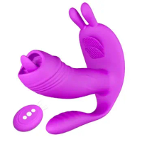 10 Vibrating Panties Wearable Dildo Vibrator Tongue Clitoris Stimulator Adult Toys for Women Wireless Remote Female Masturbator