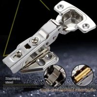 4/8/12pcs304Stainless Steel Hinge Furniture Hardware Soft Close for Cabinets and Cupboard Furniture Fittings Damper BufferHinges
