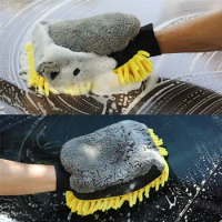 Anti-scratch Car Wash Glove Thicken Soft Coral Mitt Multifunctional Microfiber Car Wax Detailing Brush Car Wash