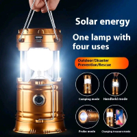 Lampu Emergency Led Lentera Gantung Tarik Camping Tenaga Solar Surya & Charger Lampu + Kabel Kamping