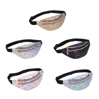 Economic Chest Pack Women Geometric Pattern PU Leather Waist Belt Pouch Zipper Sports Shoulder Cross