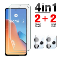 4 In 1 Hydrogel Film For Xiaomi Redmi 12 4G 12C 11A 4G 10 5G 10C Protective Film Camera Lens Soft Screen Protector