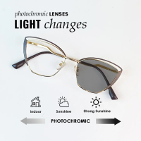 【Free Box & Lap】 Kacamata Photocromic Anti Radiasi/ kacamata Minus Wanita Pria Cowok/ Elastik dan an