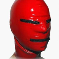 Latex Rubber Gummi Eye zipper Mouth Masque Hood Maske Size XS-XXL