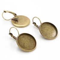 20mm 25mm 10pcs Bronze plated French Lever Back Earrings Blank/Base,fit 20mm 25mm glass cabochons,buttons;earring bezels