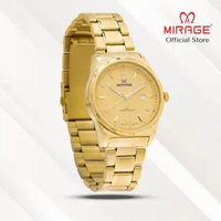 Mirage Jam Tangan Pria Analog 8908 M Gold Original Stainless Plat Hitam