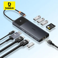 Baseus MST Metal Gleam Gen2 USB HUB 4K@120Hz HDMI-Port DP4K@60Hz Gigabit Ethernet Port USB 3.2 HUB for Laptop Accessories