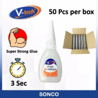 V-TECH 50 Pcs x 20g V-Tech 502 Super Glue VT-802 Instant Glue/3 second glue/gam 3 saat