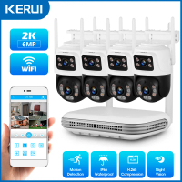 KERUI 6MP HD IP monito Security Protection Wireless PTZ Wifi Video Surveillance monitor 8CH NVR CCTV