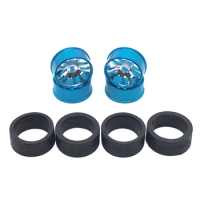 4pcs Metal Drift Wheel &amp; Soft Tire Skin Set for Wltoys 284131 K989 K969 1/28 RC Car Upgrade Parts