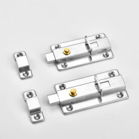 Universal Stainless Steel Door Bolt - Spring Automatic Latch Manual Door Lock, 2-4 Inch Multi-Size L