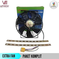 Veyron Extra Fan Kipas Motor Ac Mobil Universal Kondensor Radiator Besi 12v PAKET