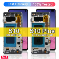 Tested AAA+ TFT for samsung s10 screen replacement with frame Touch Panel Digitizer Assembly For samsung Galaxy s10 plus display