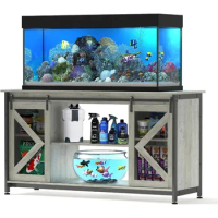 75-90 Gallon Fish Tank Stand with Cabinet, Heavy Duty Metal Large Aquarium Stand for Accessories Storage, Reptile Tank Turtle