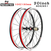 Novatec Folding Bicycle Wheelset 20inch 451 A291SB/F482SB Aluminum alloy Rim 406 V brake 4Bearing 20/24H 7-11speed Bike Whee