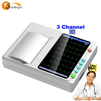 Full Digital 12 Leads Electrocardiograph ECG Medical Machine 3 Channel Ecg Device
