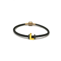 Gelang Tali Inisial Huruf L Balok Koleksi Josean Elegant Emas Asli