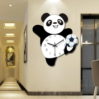 熊貓花花2023新款餐廳鐘表掛鐘客廳網紅創意裝飾家用簡約掛墻時鐘