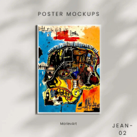 Kayu MorievArt HIASAN DINDING POSTER AESTHETIC JEAN MICHAEL BASQUIAT PREMIUM COVER PAPAN MDF Karya S