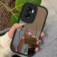 Sarung untuk OPPO A57 2022 A57 4G I Love You, penutup dengan corak permukaan cermin, lembut, langsin