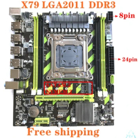 X79 Motherboard LGA 2011 CPU Support DDR3 REG ECC RAM Intel Xeon E5 V1 V2 Processor Four channel X79 Mainboard