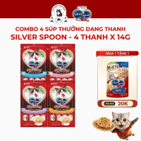 [COMBO 4] Súp Thưởng Cho Mèo Silver Spoon (14g/thanh) - 6 Vị Thơm Ngon