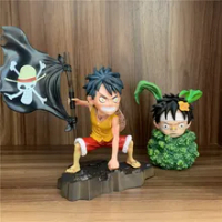 One Piece Figure Luffy Pirate Flag Ver. Figure OP PVC Action Figures Luffy Gear 2 Model Toys Children