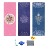 Natural Rubber Yoga Mat Towel Non Slip Folding Yoga Blanket Travel Fitness Exercise Suede Yoga Blanket With Yoga Bag Sweat Towel