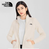 【The North Face】北面女款米白色保暖立領抓絨外套|4U8811P