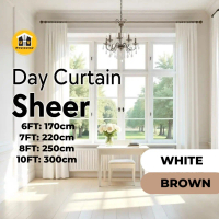 Day Curtain SHEER in ready made sizes Privacy Control Moderate Sunlight Hook & Ring 6 7 8 9 10 feet