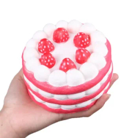Squishy Slow Rising Cream Scented Decompression Cure Toy Cute Jumbo Strawberry Cake Stress Reliever Squish Toys For Kid Child