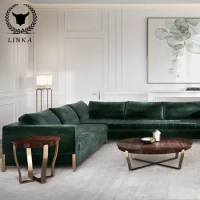 Light luxury sofa large apartment villa corner sofa post modern minimalist living room custom L-shaped fabric sofa