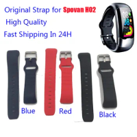 Fast Shipping Original Black Blue Red Silicone Rubber Watch Strap Replacement For Spovan H02 ECG PPG SmartWatch Band Accessories