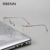RBENN New Fashion Rimless Anti Blue Light Reading Glasses Women Men Ultralight Optical Eyeglasses Photochromic Readers +1.75