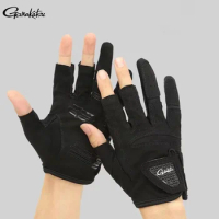 Gamakatsu Fishing Gloves for Men Anti Slip Breathable Thin Three Finger Cut Gloves Breathable UV Protection Sports Gloves