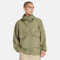 【Timberland】男款灰綠色抗UV防風連帽外套|A41VF590-M