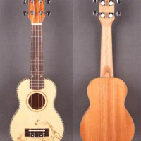 Soprano Concert Ukulele Solid Spruce Mahogany Side and Back! укулеле 4 струны 4 strings Classical Guitar With EVA hard Case