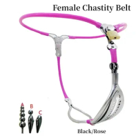 Stainless Steel Female Chastity Belt Vaginal Plug Lightweight Panties Chastity Belt Locking Pants Conditioning Fetish Sex Toys18
