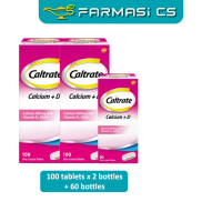 Caltrate Calcium + D 600mg with vitamin D 100 Tablets x 2 Bottles EXP:01/2027 + 60 Tablets EXP:01/20
