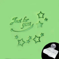 Just For You Letter Star Pattern Handmade Soap Making Stamp Clear Natural Organic Stamps Soap Seal Acrylic Chapters Custom