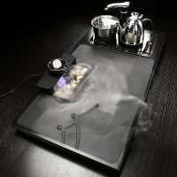 烏金石流水霧化石茶盤現代簡約整套石茶臺陶瓷茶海電磁爐四合一體