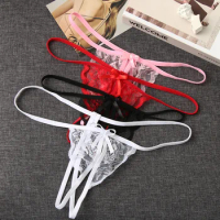 Fashion Lace Open Thongs G-string Panties Knickers Lingerie Underwear Lace Open Micro Bandage Thongs Briefs Crotchles T-back