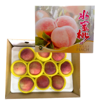 【WANG 蔬果】台中大雪山脈紅玉水蜜桃10-12入x1盒(1.8斤/盒 果農植配)
