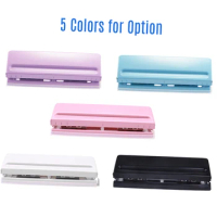 Adjustable 6-Hole Desktop Punch Puncher with 6 Sheet Capacity Organizer Six Ring Binder for A4 A5 A6 B7 Dairy Planner