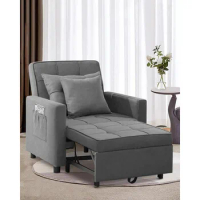 Activity Chair Bed, Recliner Bed Three In One, Adjustable Recliner, Sofa, Dark Gray, Single Bed Armchair