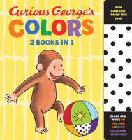 หนังสือสำหรับเด็ก Curious George's Colors: High Contrast Tummy Time Book หนังสือบอร์ดสำหรับทารกที่น่