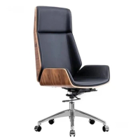 Modern Luxury Leather Computer Chair Lift Swivel Gamer Chair Wooden High Backrest Office Chairs Ergonomic Chair office Furniture
