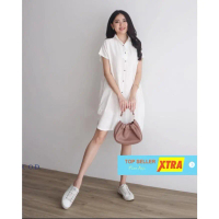 Baju Tunix kamila RO Tunik Wanita ardila crep varian warna Kekinian Casual Fit Dress Kancing