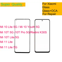 Replacement For Xiaomi MI 11 Lite 5G Front Outer Glass Lens Touch Screen Panel For Mi 10T Pro 5G 10 Lite LCD Glass With OCA